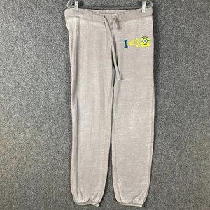Universal Studios Minions Lounge Pants Women's Large Distressed Gray L